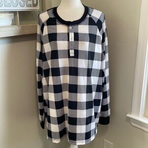 Lularoe Mark Black White Buffalo Plaid NWT